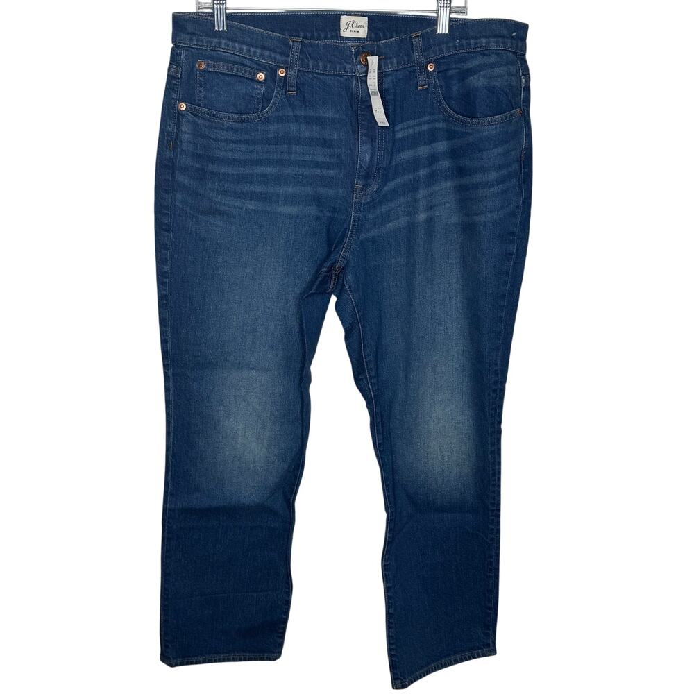 J.Crew Slim Boyfriend Jeans‎ Women’s Size 32 Mid Rise Blue Stretch Denim
